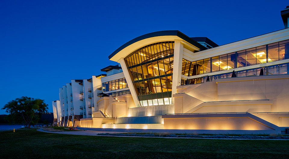 Hotel and resort with a metal roof installed