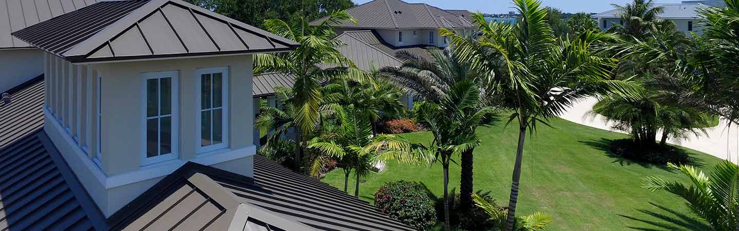 Architect designed metal roof installed on a building