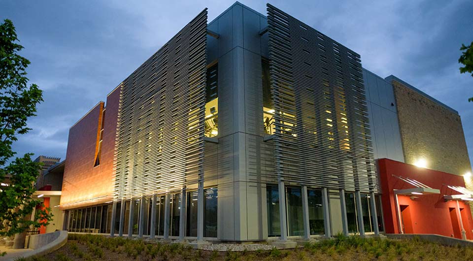 Metal wall panels on a building