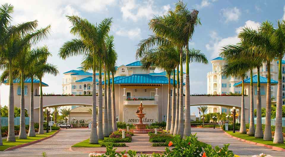 Metal roof shown on a resort complex