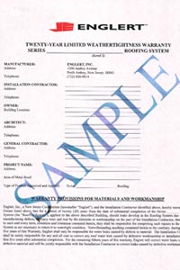 Sample Weather Tightness Warranty (Level 2)