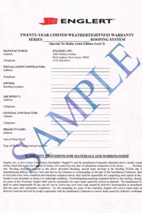 Sample Weather Tightness Warranty (Level 3)
