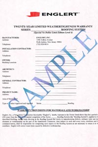 Sample Weather Tightness Warranty (Level 4)