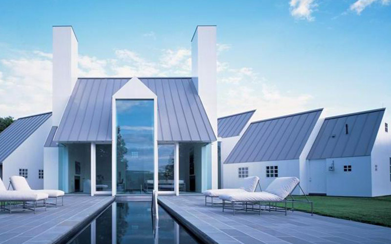 Home with an energy efficient metal roof 