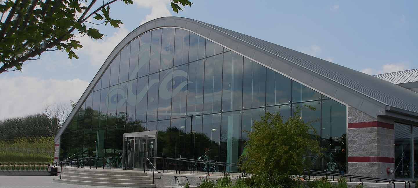 gutter and metal roof system shown on a building