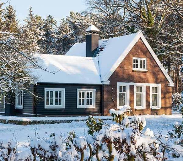 Roof with snow retention problems on a building