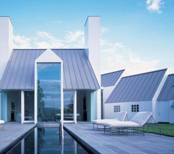 Home with an energy efficient metal roof